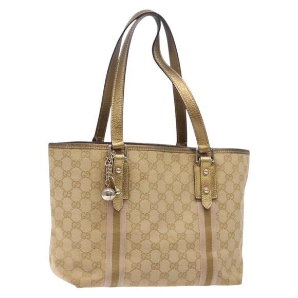 GUCCI GG Canvas Sherry Line Tote Bag Beige - Picture 1 of 16